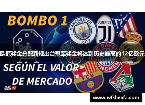 欧冠奖金分配新规出台冠军奖金将达到历史最高的12亿欧元