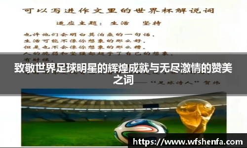 致敬世界足球明星的辉煌成就与无尽激情的赞美之词